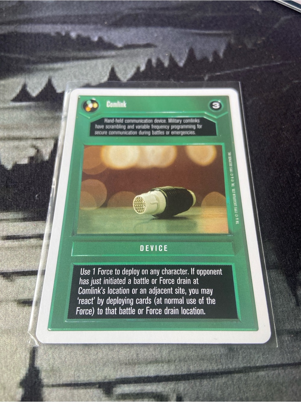 Comlink device card from the Star Wars Customizable Card Game (SWCCG)